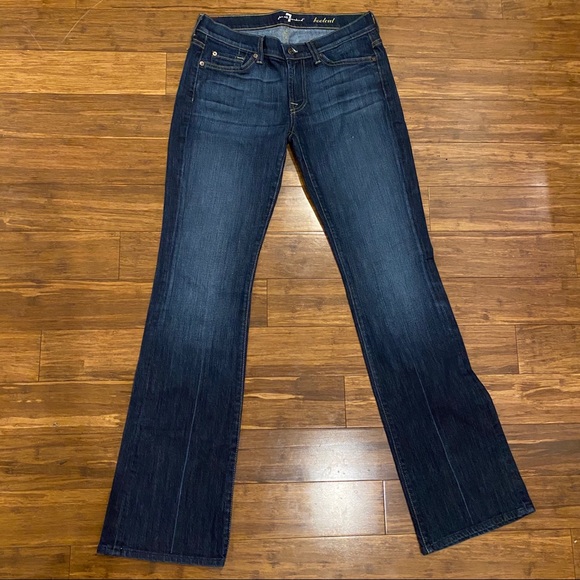 7 For All Mankind Boot Cut Mid Rise Jeans, Size 28 - Picture 2 of 3